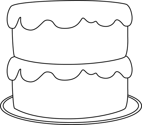 free clip art birthday cake black and white - photo #29