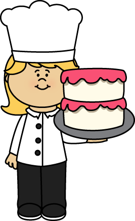 Chef with a Cake Clip Art