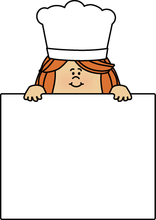 Female Chef with a Blank Sign Clip Art