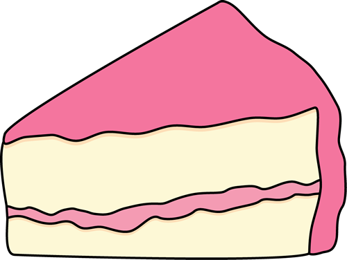 Slice of White Cake with Pink Icing
