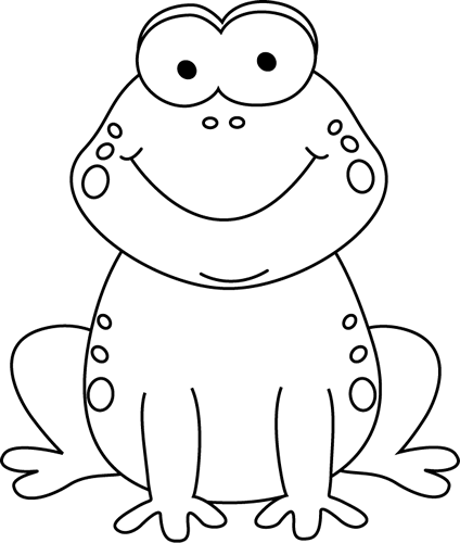 free black and white clipart frog - photo #5