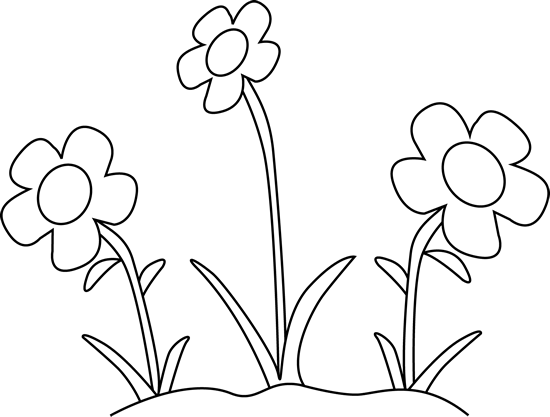 free black and white clipart of flowers - photo #18