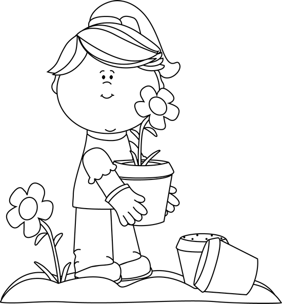 spring clip art free black and white - photo #48