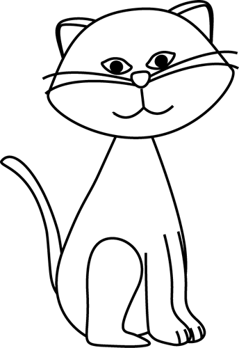 cat clipart images black and white - photo #9
