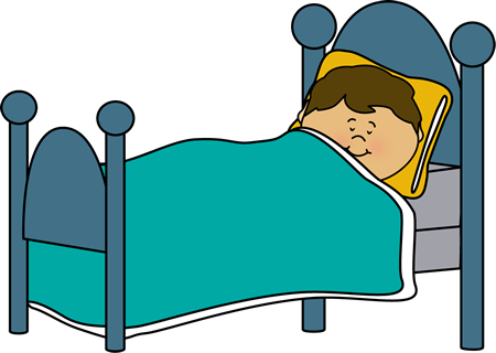 Boy Sleeping Clip Art Image - little boy sound asleep in a bed