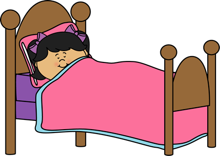 Clip Art Illustration Of A Tired Little Girl In Her Pajamas, Sleeping
