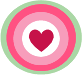 Green and Pink Heart Circle