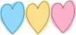 Blue, Yellow and Pink Heart Divider