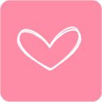 Pink White Heart Square