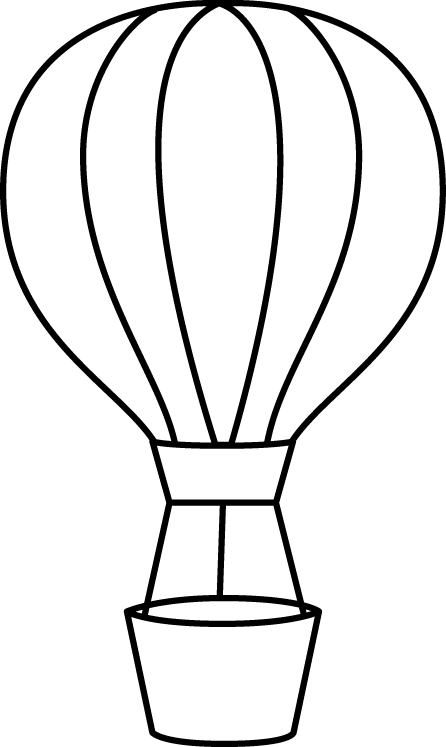 free hot air balloon clipart black and white - photo #1