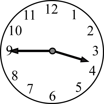 Quarter to the Hour Clock Face