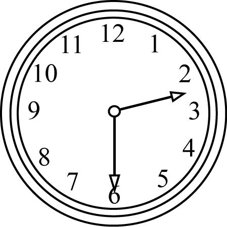 Black and White Half Past the Hour Clock