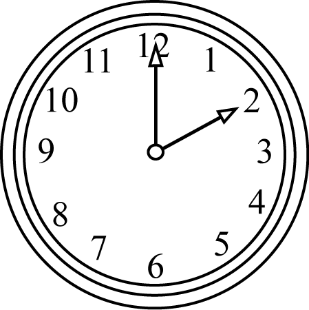 Black and White Clock on the Hour