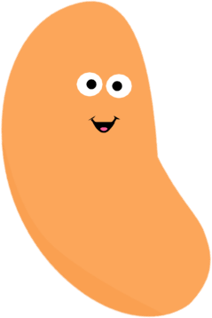 Smiling Orange Jelly Bean