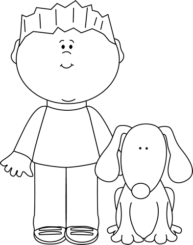 clipart boy and dog - photo #7