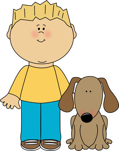 clipart boy and dog - photo #1
