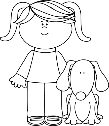 free clipart of dogs black and white - photo #30