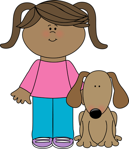 clip art of girl and dog - photo #2