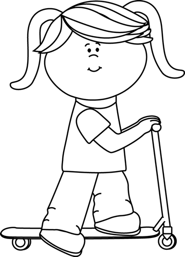 clipart girl black and white - photo #38