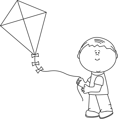 kite clipart images black and white - photo #11