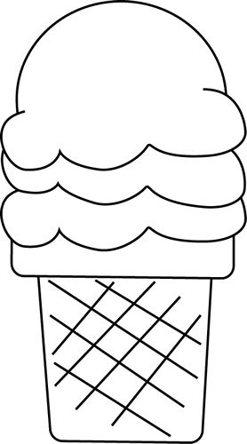 ice cream cone clipart black and white - photo #12