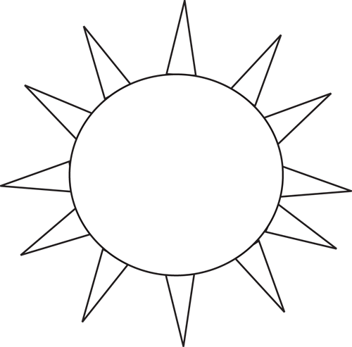 free black and white clipart of sun - photo #19