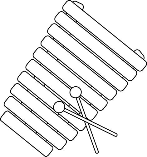 xylophone clipart black and white - photo #1