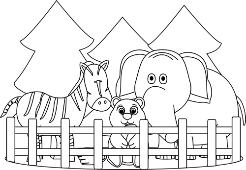 free black and white zoo clipart - photo #2