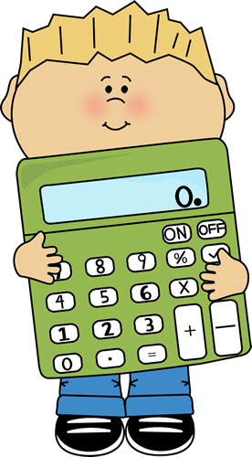 Boy Holding a Giant Calculator