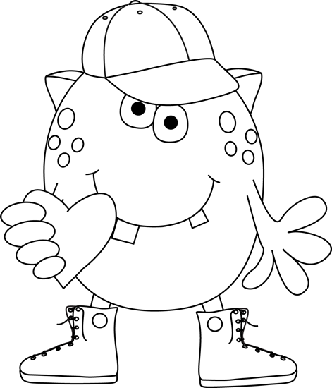 free black and white monster clipart - photo #10