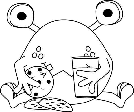 free black and white monster clipart - photo #42