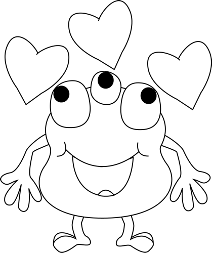free black and white monster clipart - photo #11