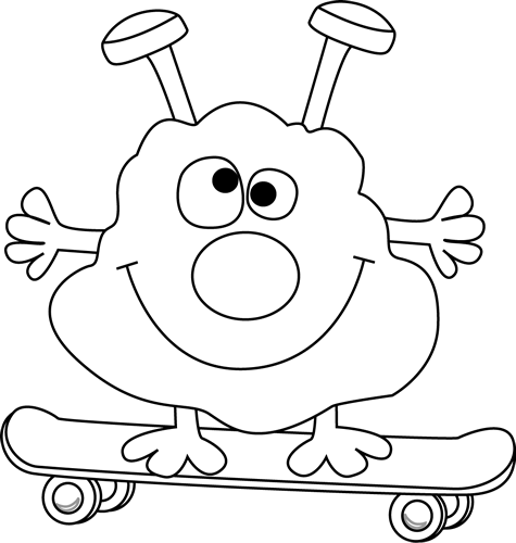 free black and white monster clipart - photo #9
