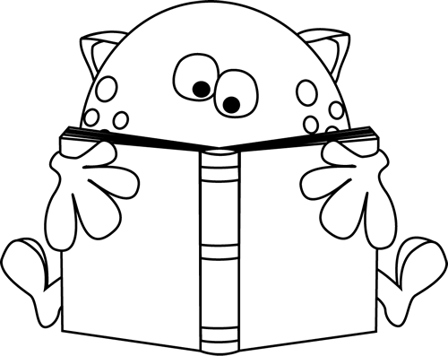 clipart reading black and white - photo #13