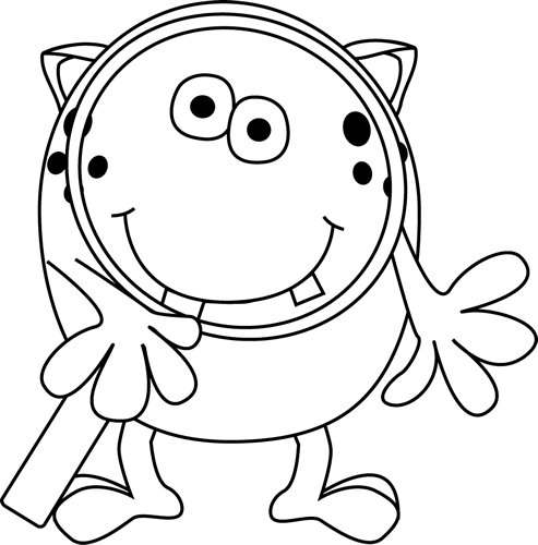 free black and white monster clipart - photo #18