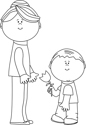 mother clipart black and white - photo #3