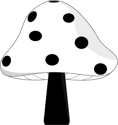 Black and White Mushroom