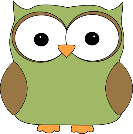 Cartoon Owl Clip Art Image - green cartoon owl with big eyes.