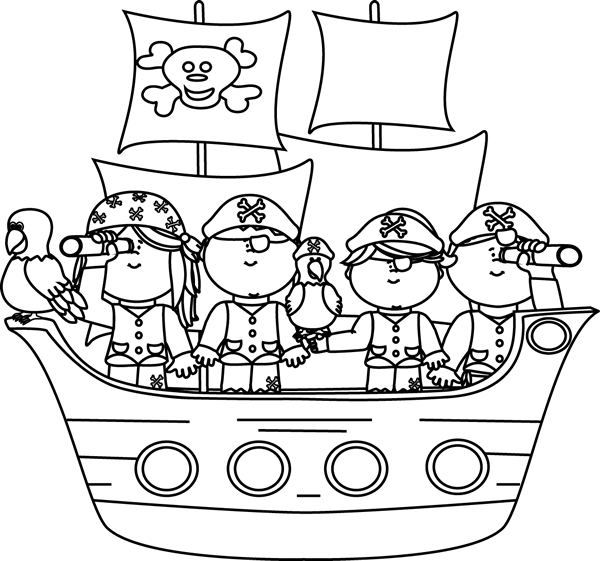 free black and white pirate clipart - photo #5