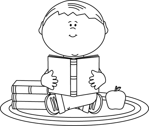 clipart reading black and white - photo #9