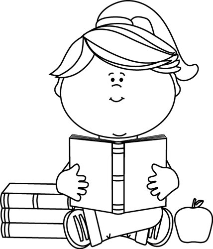 little girl reading a book clipart - photo #41