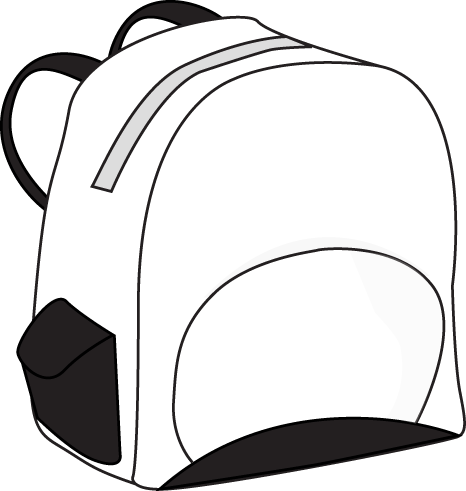 Black and White Backpack Clip Art Image - black and white backpack ...