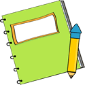 Green Notebook with a Pencil