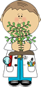 Boy Scientist with Plant