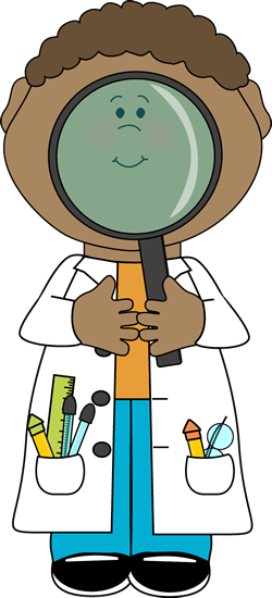 Scientist with Big Magnifying Glass