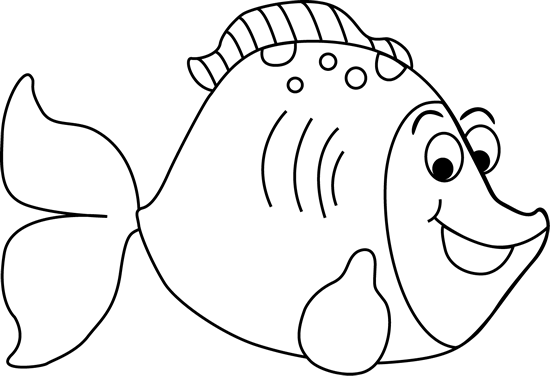 cartoon fish clipart black and white - photo #1