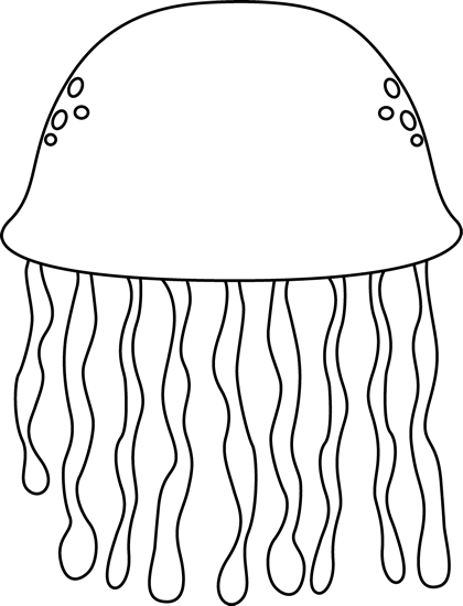 jellyfish clipart black and white - photo #1