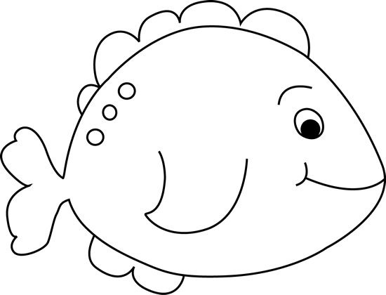 cartoon fish clipart black and white - photo #10