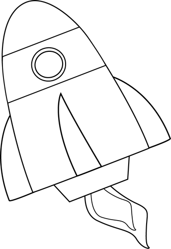 rocket ship clipart black and white - photo #12