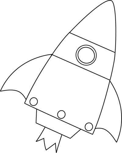 rocket ship clipart black and white - photo #13